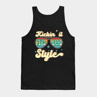 Retro Kickin It 5th Grade Style Teacher Back To School Gift For Boy Girl Kids Tank Top